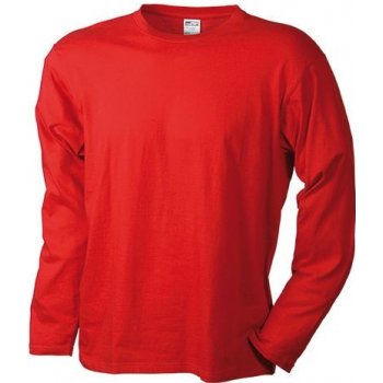 James Nicholson pánské elastické triko s dlouhým rukávem Červená