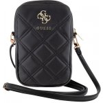 Guess PU Quilted 4G Metal Logo Wallet Phone Bag Zipper černé – Zboží Živě