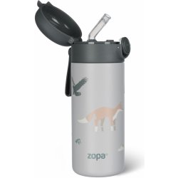 Zopa Dětská termoska na pití s brčkem a držákem 350 ml Mountains