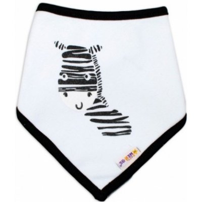 Baby Nellys Dětský bavlněný šátek na krk Zebra bílý – Zboží Mobilmania