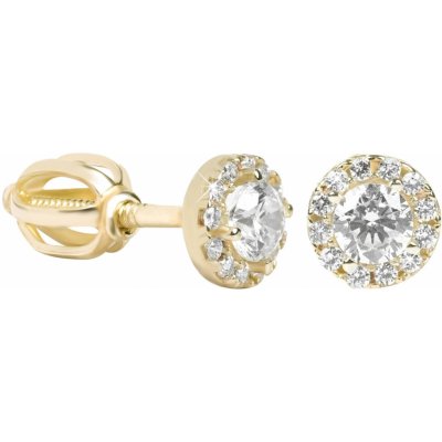 Brilio zlaté kulaté s čirými krystaly 239 001 00806 – Sleviste.cz