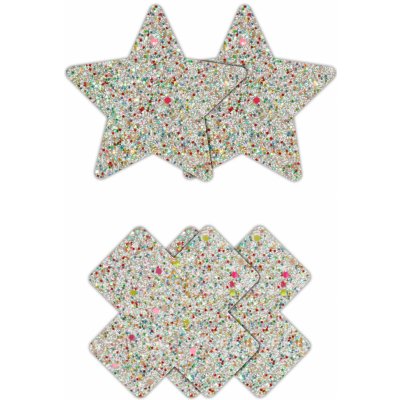 NS Novelties Pretty Pasties Star and Cross Glow 2 Pairs – Zboží Dáma