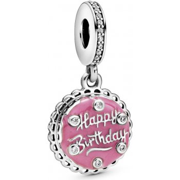 Pandora Stříbrný přívěsek Růžový narozeninový dort 798888C01