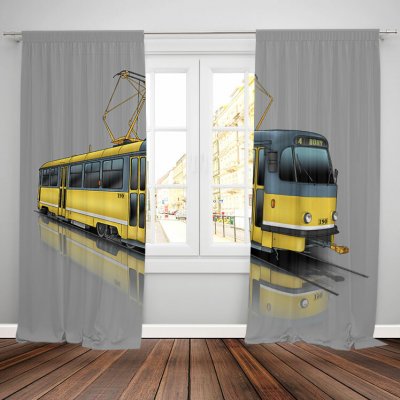 IMPAR Závěsy Tramvaj T3 – žlutá (Rozměr : 140x250, Materiál: Blackout) – Hledejceny.cz