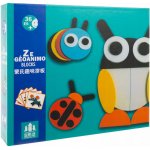 Montessori WOOPIE GREEN Dřevěné puzzle 40 rekonstrukčních vzorů 55 ks certifikát FSC – Sleviste.cz