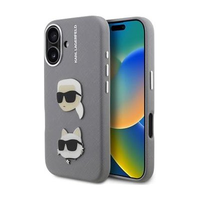Karl Lagerfeld Grained PU K&CH Heads pro iPhone 16 Grey – Zboží Živě