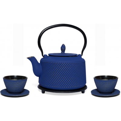 Čajová zahrada Japonská litinová souprava Arare modrá 1400ml – Sleviste.cz