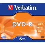 Verbatim DVD-R 4,7GB 16x, jewel, 1ks (43518) – Zboží Živě