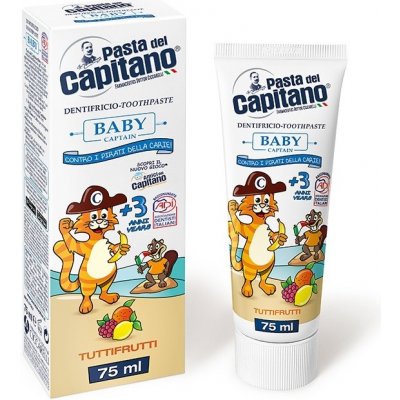 Pasta del Capitano Baby +3 Tutti Frutti dětská zubní pasta od 3 let 75 ml