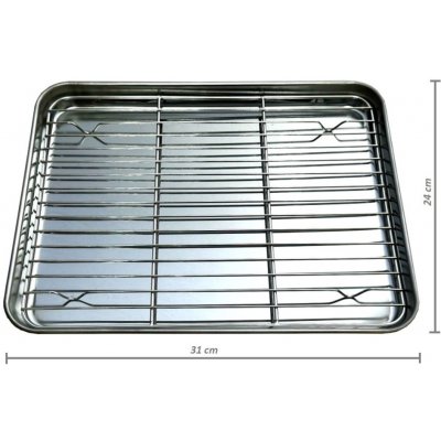 UG Grill Nerezový plech na pečení s mřížkou 31x24x2,5cm vel. SM UG Grill