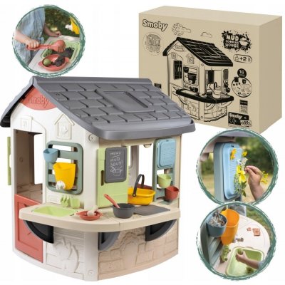 Smoby Zahradní domek s kuchyní Life Mud Cooking House + 16 doplňků – Zboží Dáma