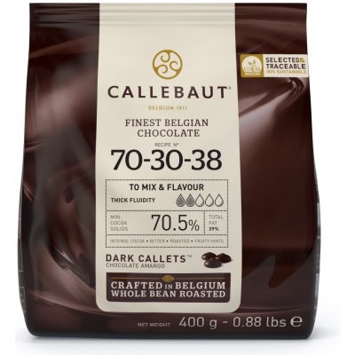 Callebaut Dark 70-30-38 hořká belgická čokoláda 70,5% 400 g – Zboží Mobilmania