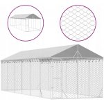 vidaXL Venkovní psí kotec se střechou stříbrný 300 x 750 x 250 cm – Zboží Dáma