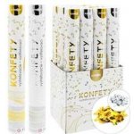 Střílející konfety - trubka 40 cm, mix - zlaté/stříbrné metalické obdélníky – Zboží Mobilmania
