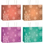 Anděl Přerov Dárková taška vánoční s glitry XL horizont 45,5 x 33 x 10,5 cm – Zboží Živě