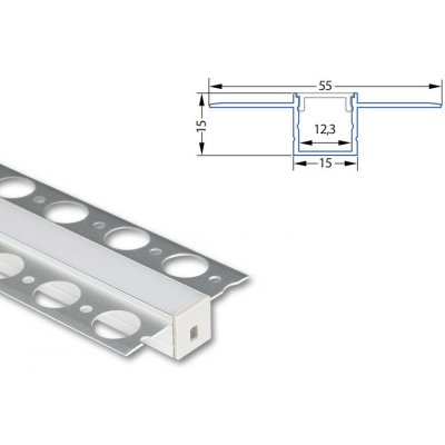 MCLED Profil AL 55/15mm AU mléčný 3m ML-761.028.74.3 – Zbozi.Blesk.cz