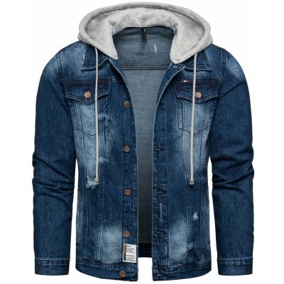 Recea pánská džínová bunda Wiremu tmavě modrá – Zboží Mobilmania