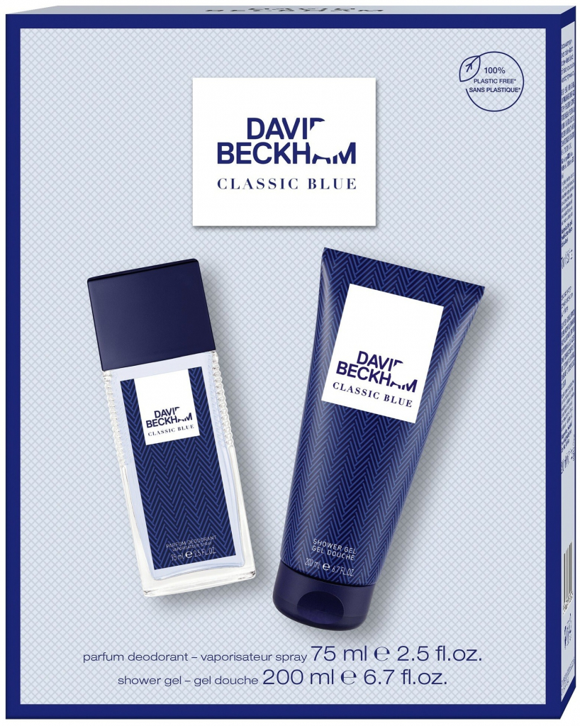 David Beckham Classic Blue deodorant sklo 75 ml + sprchový gel 200 ml dárková sada