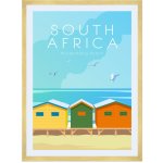 Plakát Země Jižní Afriky 21X29,7 cm + zlatý rám – Hledejceny.cz