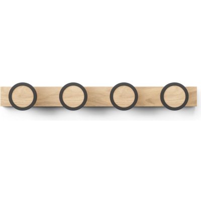 Umbra Hub Rail 4 háčky Black Natural – Hledejceny.cz