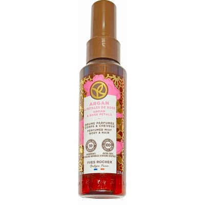 Yves Rocher Bain de Nature sprej na tělo a vlasy Argan & Rose Petals 100 ml – Zboží Dáma