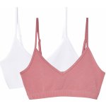 esmara dívčí podprsenka s BIO bavlnou 2 kusy bílá / světle růžová – Sleviste.cz