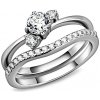 Prsteny Mabell Set dámských prstenů z chirurgické oceli GUINEVERE Velikost: 49 Ag 925 CZ221TK3507-5C45