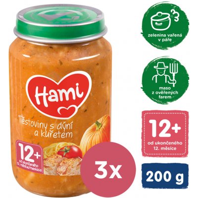 Hami Těstoviny s dýní a kuřetem 6 x 200 g – Hledejceny.cz