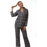 Elegantní pyžamo na kojení flanel 1DF0010 modrá – Zbozi.Blesk.cz