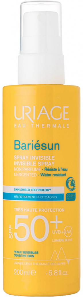 Uriage Bariésun neviditelný sprej na opalování bez parfemace SPF50+ 200 ml