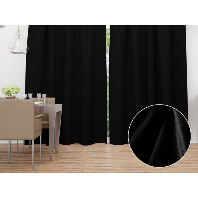 Biante Sametový závěs Velvet Premium SVP-041 Černý - šířka 135 cm 135x190 cm – Hledejceny.cz