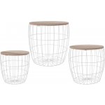 Home Styling Collection stolky s úložným prostorem set 3ks bílá