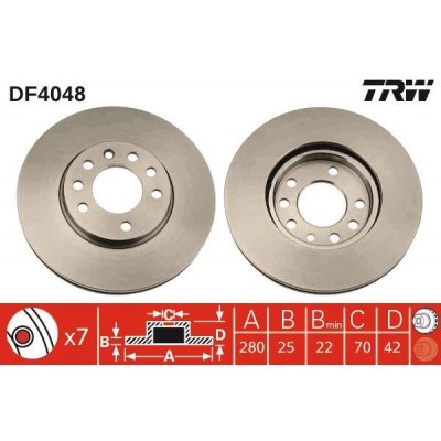 Brzdový kotouč TRW DF4048 - OPEL ASTRA – Sleviste.cz