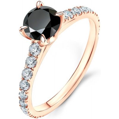 Savicki zásnubní prsten Share Your Love růžové zlato černý diamant diamanty SYL P3 CZD DR