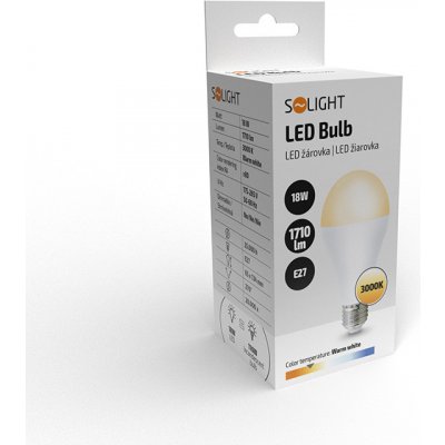 Solight LED žárovka , klasický tvar, 18W, E27, 3000K, 270°, 1710lm – Zboží Živě