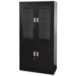 ZLKL Kancelářská kovová skříň poloprosklená 1850 x 900 x 400 mm – Zboží Mobilmania