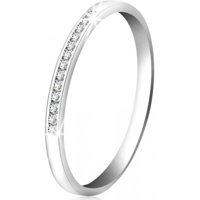 Šperky Eshop Briliantový prsten z bílého zlata blýskavá linie drobných čirých diamantů S3BT505.38