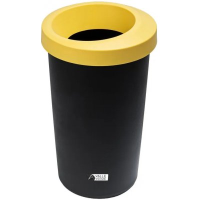 Valle Verde Odpadkový koš, kulatý plast 25 litrů černá/žlutá – Zboží Mobilmania