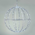 ACA Lighting D30 CM stříbrná koule 144 LED CW 220-240V IP44 3m transparentní napájecí kabel X0614424226 – Hledejceny.cz