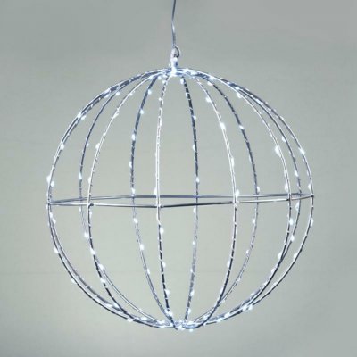 ACA Lighting D30 CM stříbrná koule 144 LED CW 220-240V IP44 3m transparentní napájecí kabel X0614424226 – Hledejceny.cz