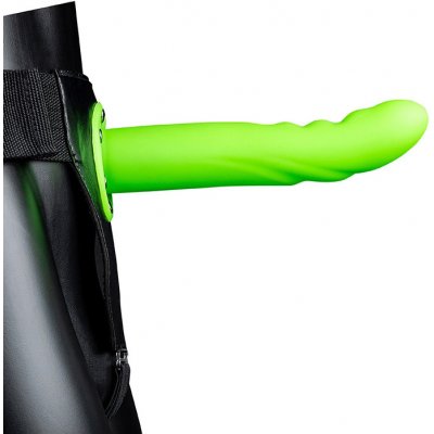 Ouch! Glow in the Dark Textured Curved Hollow Strap on 8" 20 cm – Zboží Dáma