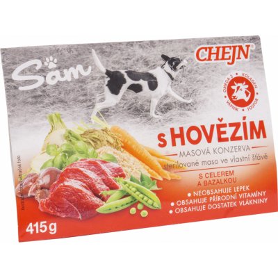 Chejn Sam Adult Dog hovězí 8 x 415 g – Zboží Mobilmania