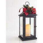 EUROLAMP Vánoční osvětlení Kovová černá lucerna s LED svíčkou 17x17x40,5 cm 600-40240 – Hledejceny.cz