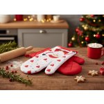 BBK Vánoční kuchyňské rukavice chňapky HAPPY XMAS bílá 18 x 30 cm – Zbozi.Blesk.cz