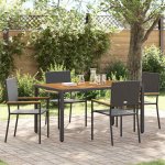 Omaxi 455253 Zahradní jídelní souprava 5 pcs Černá, Dřevo 150 x 90 x 75 cm – Hledejceny.cz