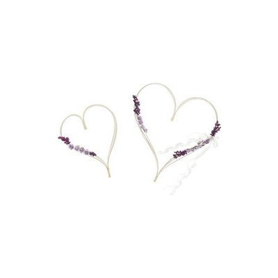 Dekorační srdce na auto - ratan s fialovým zdobením 2 ks – Zbozi.Blesk.cz