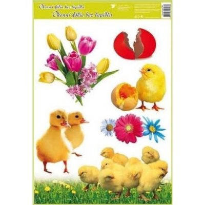 Okenní fólie velikonoční živá kuřátka 42x30cm I – Hledejceny.cz