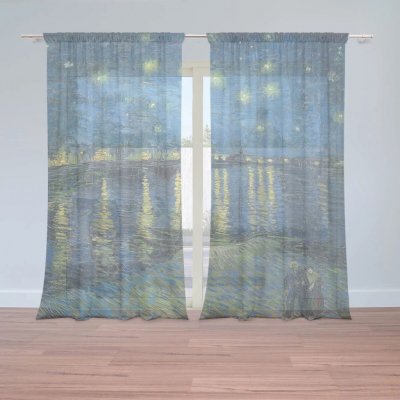 Sablio Záclony Hviezdna noc nad Rhônou - Vincent van Gogh: 2ks 150x250cm – Hledejceny.cz