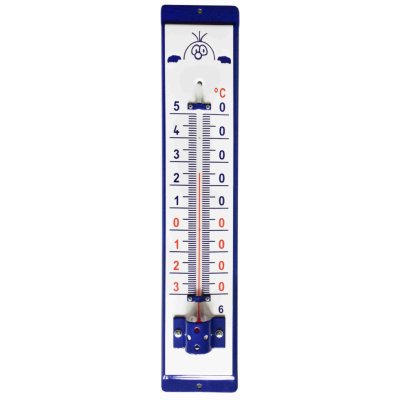 Venkovní teploměr smaltovaný, Modrobílý 500 x 95 mm, Krtek – Zboží Mobilmania