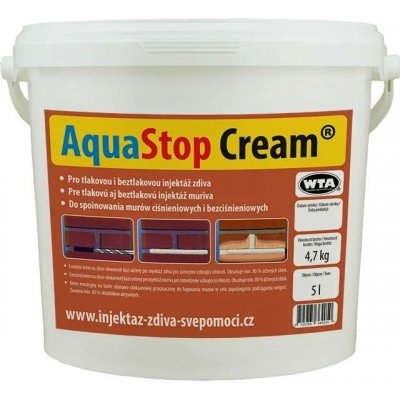 AquaStop Cream 5l injektážní krém pro sanaci zdiva krémovou injektáží proti vlhkosti – HobbyKompas.cz
